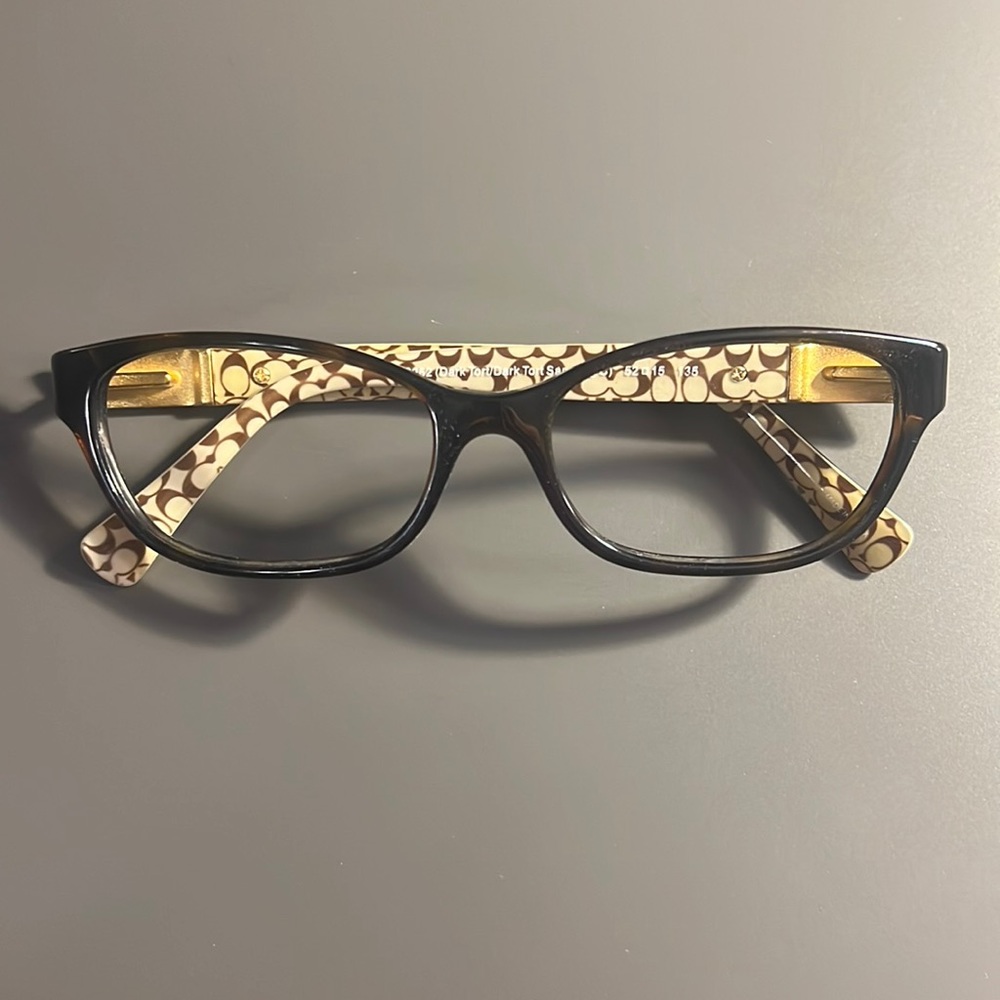 Coach Black and Cream Patterned Glasses